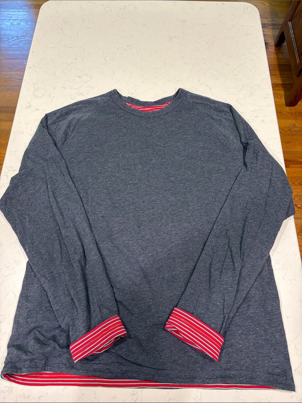 Men's Penguin by Munsingwear Reversible Blue Long-Sleeve Layered-Look Shirt